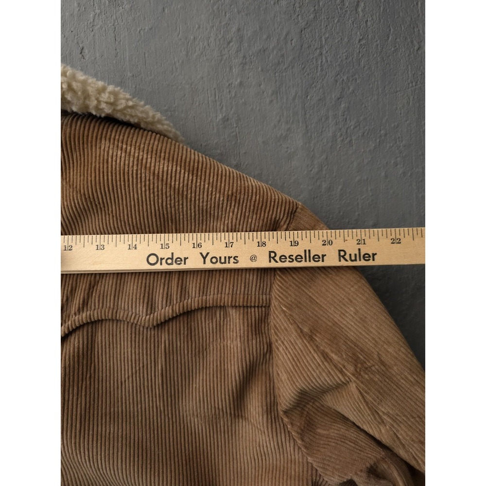 Vintage 1970s Lee Storm Rider Beige Corduroy Fleece Lined Barnstormer Coat 42 - Picture 12 of 14